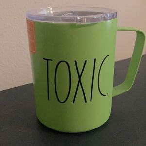 Rae Dunn “TOXIC” Stainless Steel Mug with Lid NWT